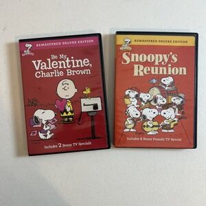 Lot Of 2 VHS Peanuts Classic Be My Valentine, Snoopy's Reunion Remastered Deluxe